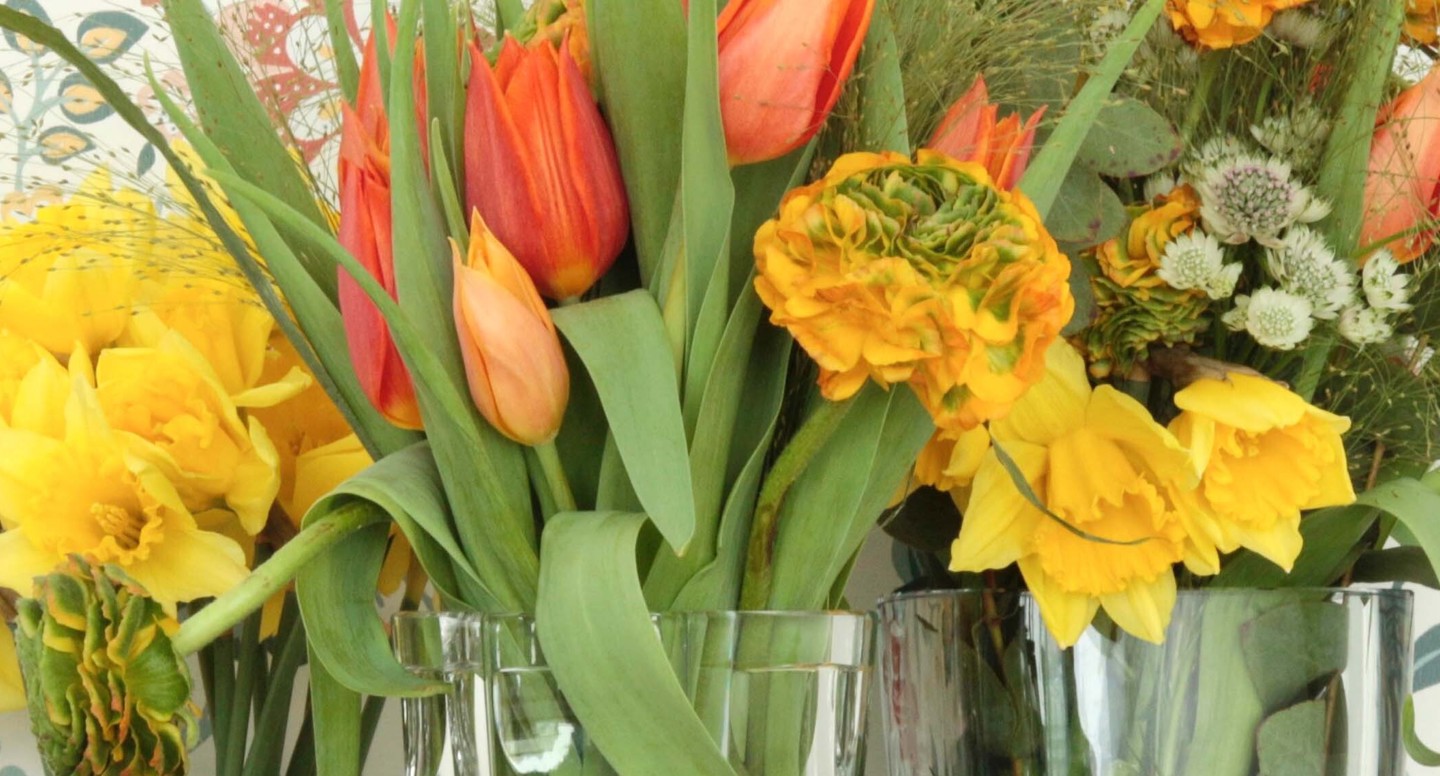 En stor blombukett.